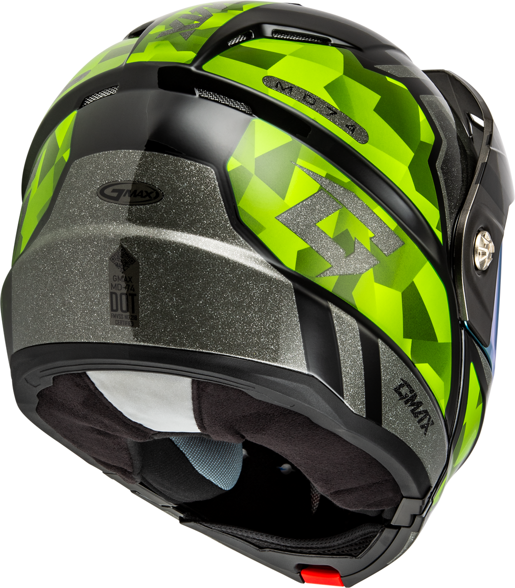 Md 74 Striker Modular Helmet W Gld Shld Blk/Slvr/Grn Mtlc 2x