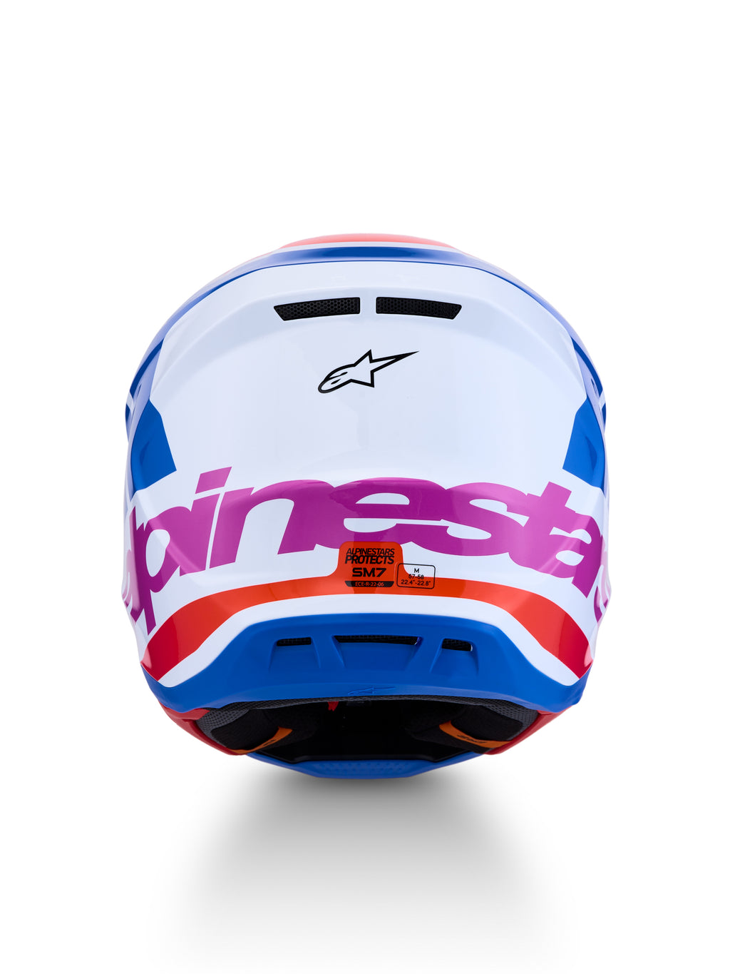 S M7 Core Helmet Ece06/Dot Wht/Blue/Org/Pink Glossy Xl
