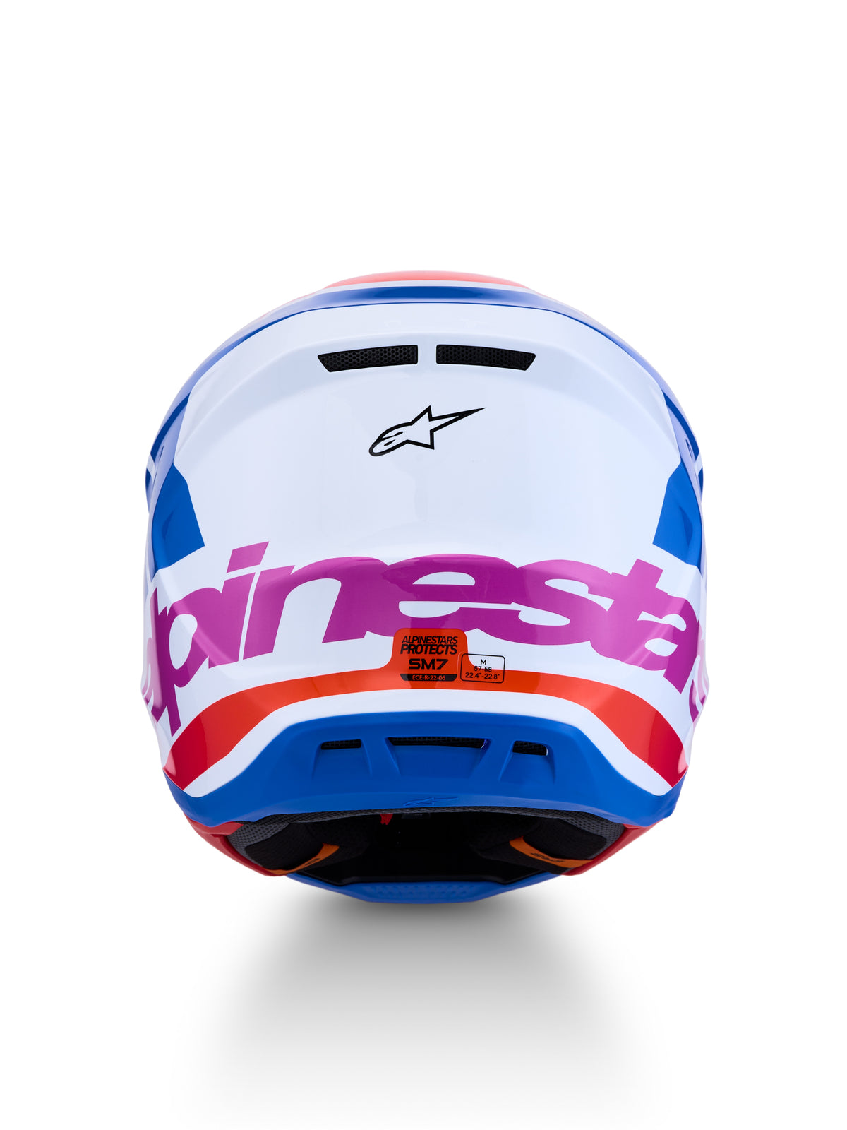 S M7 Core Helmet Ece06/Dot Wht/Blue/Org/Pink Glossy Xl