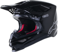 Supertech S M10 Solid Helmet Black Glossy/Carbon Xs