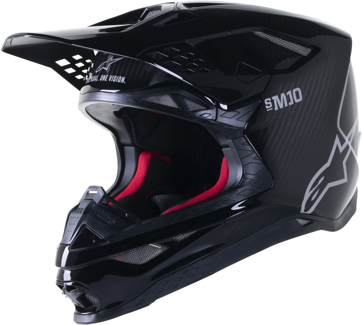 Supertech S M10 Solid Helmet Black Glossy/Carbon Xs