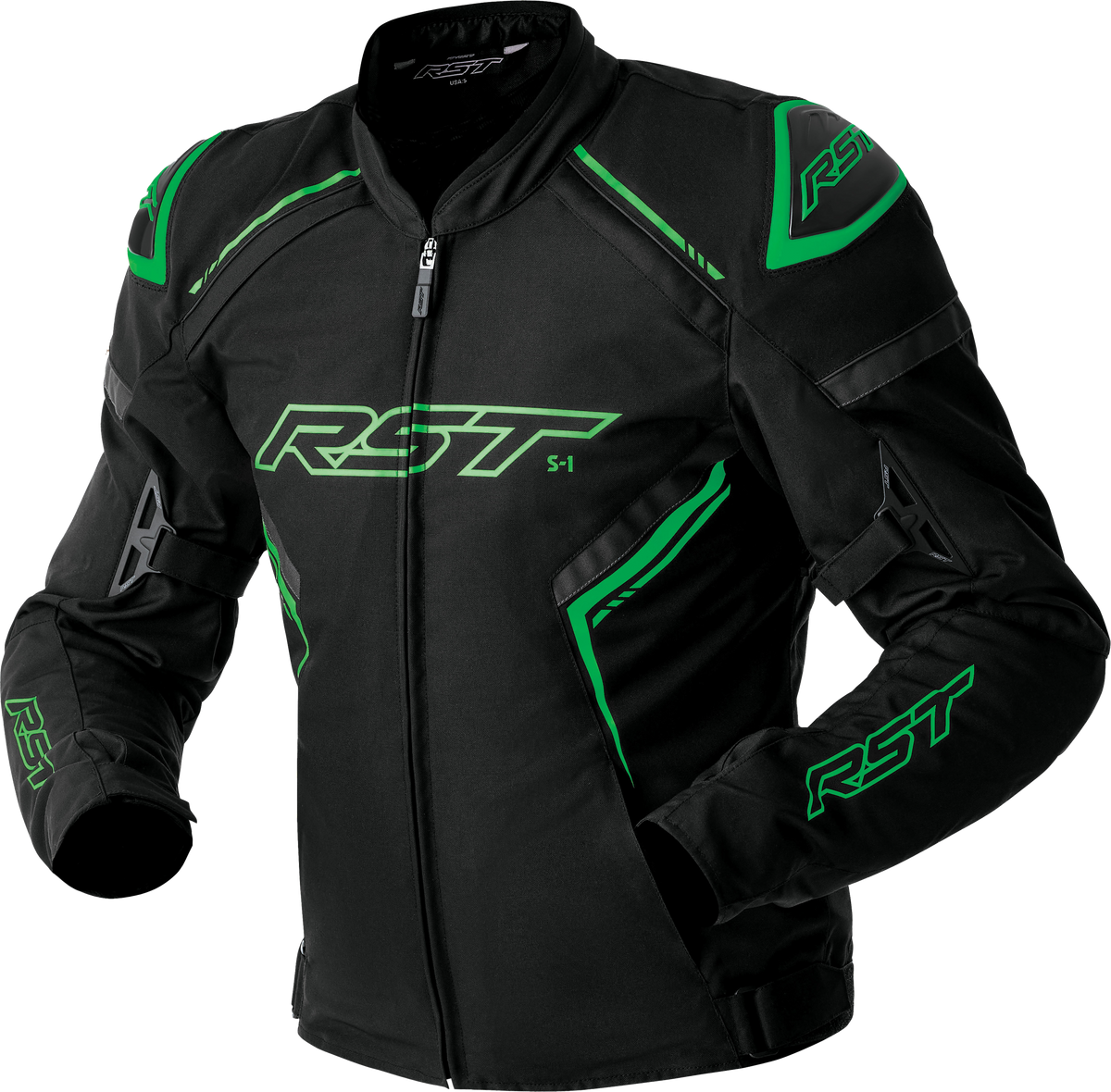 S1 D3o Textile Jacket Black/Grey/Flo Grn Xl