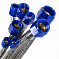 Nitrous Outlet 36" 8AN Stainless Braided Hose (Blue B-Nuts)