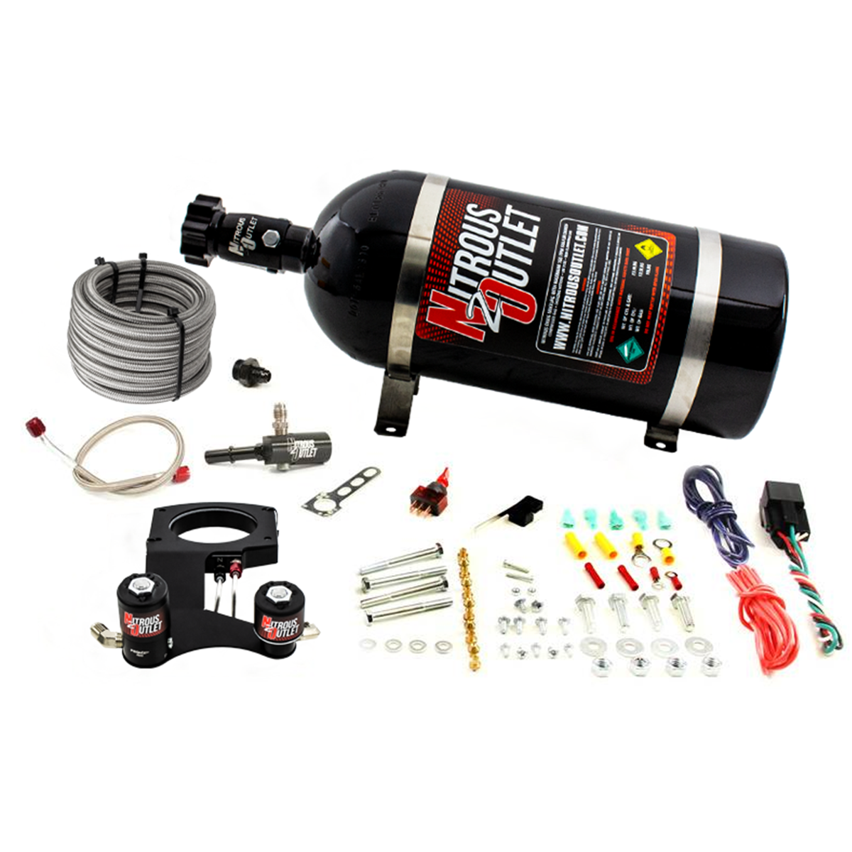 Nitrous Outlet GM 2014-2019 6.2L Truck Hard-line Plate System - Gas/E85 (5-55psi)(50-200HP)(10lb Bottle)