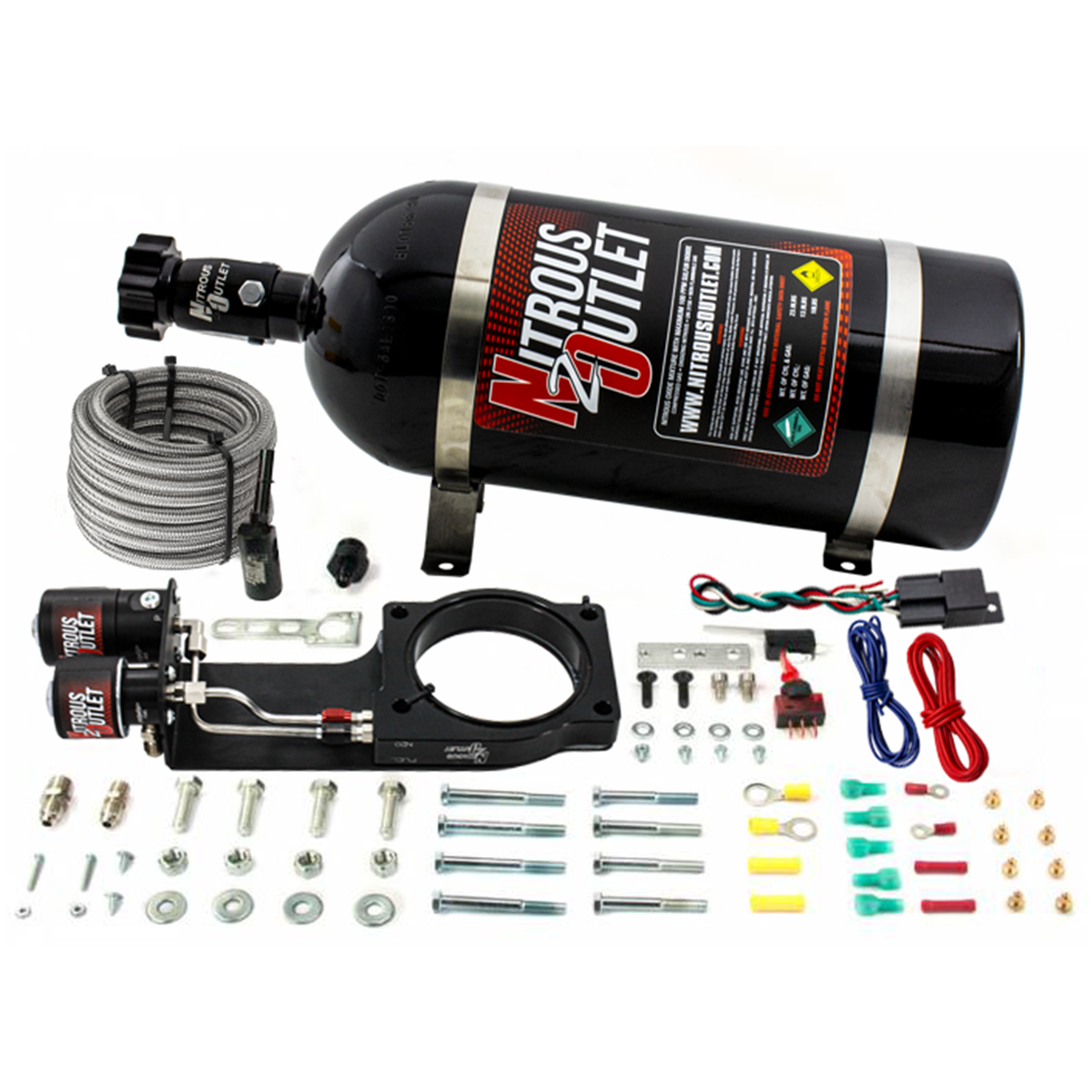 Nitrous Outlet GM 2014-2019 LT1 Corvette Hard-line Plate System - Gas/E85 (5-55psi)(50-200HP)(10lb Bottle)