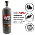 Nitrous Outlet 12lb Composite Bottle Bundle - .508 ID Billet Valve/4AN Nipple/NHRA Blow Off/Pressure Gauge