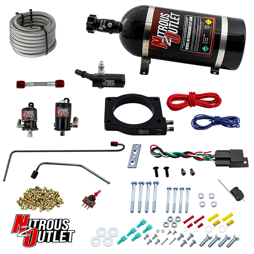 Nitrous Outlet GM 2020-2021 C8 Corvette LT2 Throttle Body Plate System - Gas/E85 (5-55 psi)(50-200hp)(15lb Bottle)