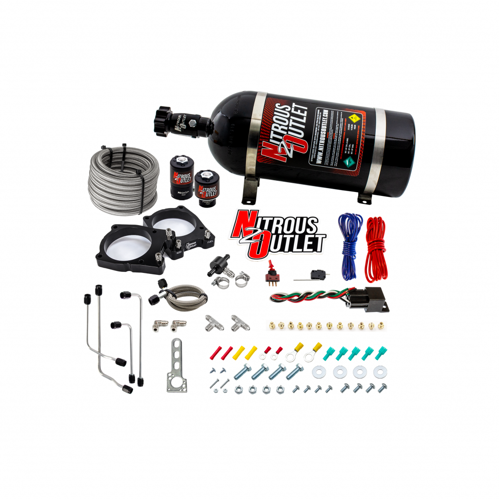Nitrous Outlet 2008-2019 Lamborghini Gallardo / Huracan, 2009-2015 Audi R8 Hard-Line Plate System - Gas/E85 (5-55psi)(70-200HP)(12lb Bottle)