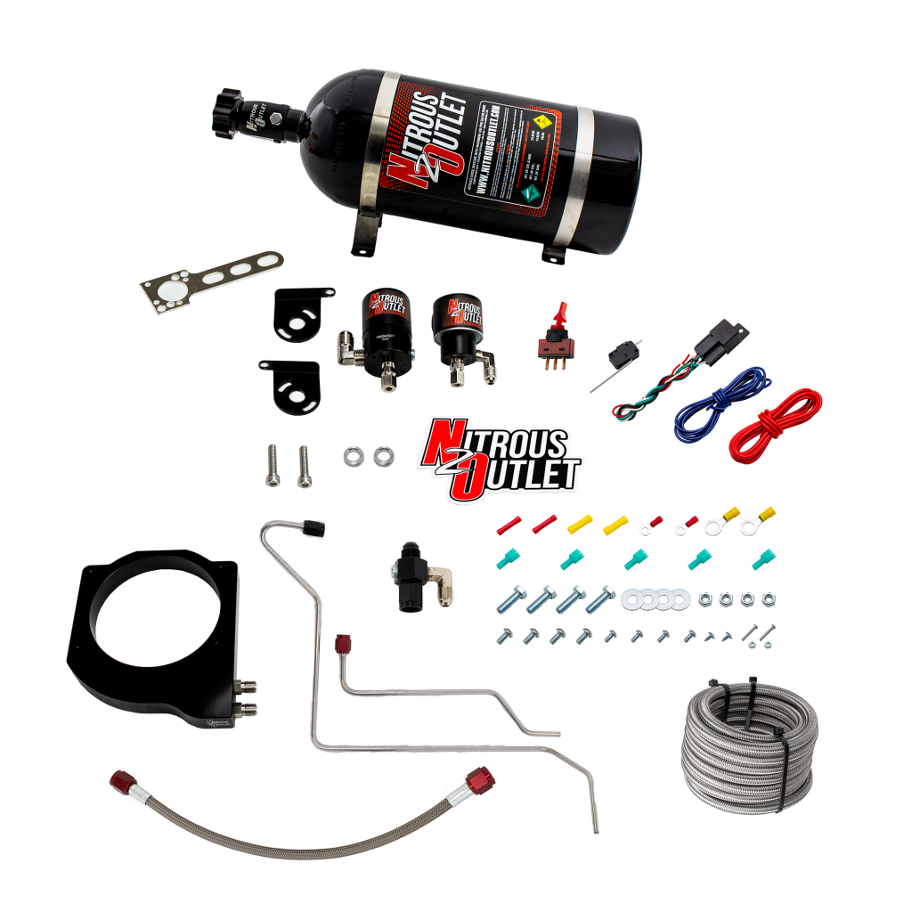 Nitrous Outlet GM 102mm Texas Speed Titan LR-T, SR-1, SR-3, SR-7 Intake Hard-line Plate System - Gas/E85 (5-55psi)(50-200HP)(12lb Bottle)