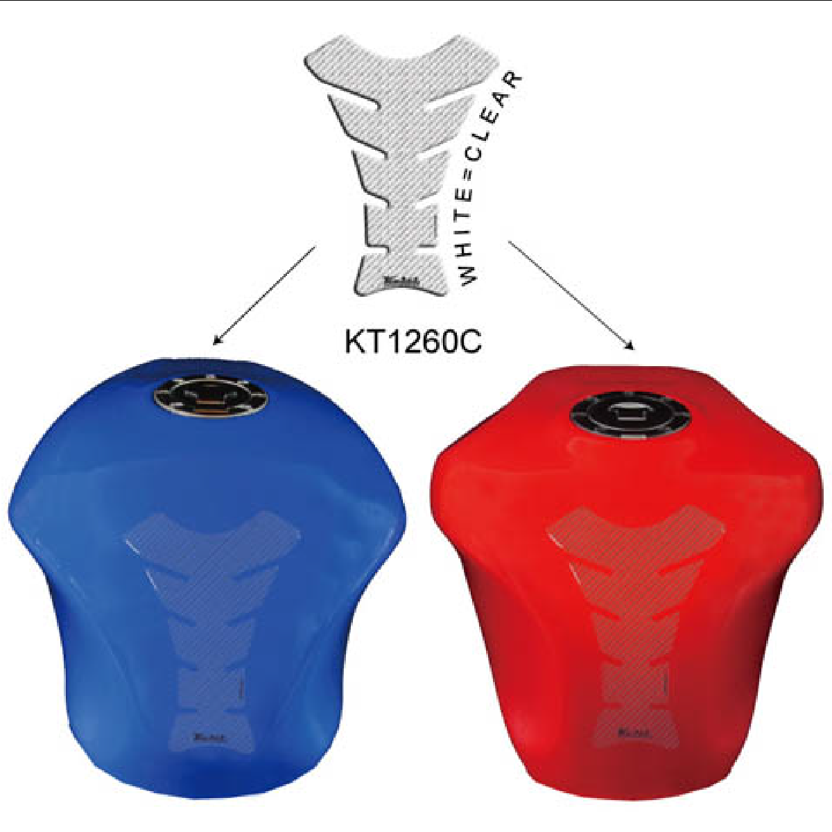 Keiti Additions KT1260C Carbon-look Clear Tank Pad