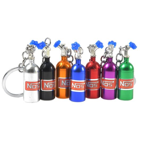 Nitrous Oxide Bottle Key Chain Keychain Keyring Stash Pill Box Chain Auto Car Interior Key Chains Modify Car Key Rings