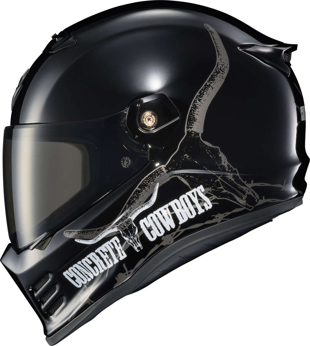 Covert Fx Full Face Helmet Concrete Cowboys Gloss Blk Xl