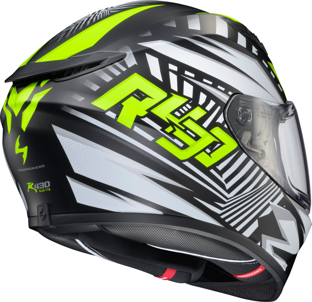 Exo R430 Full Face Helmet Head Trip Hi Viz Xl