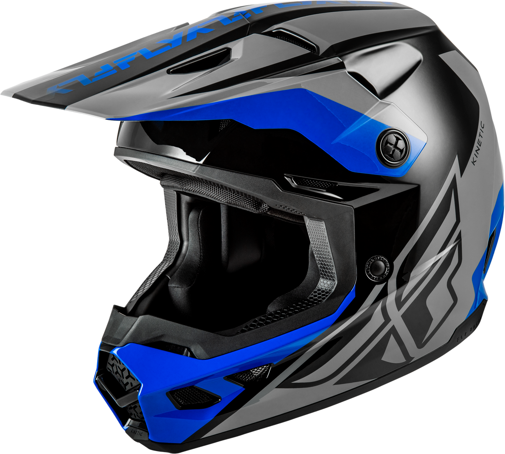 Kinetic Crest Helmet Grey/Black/Blue Sm