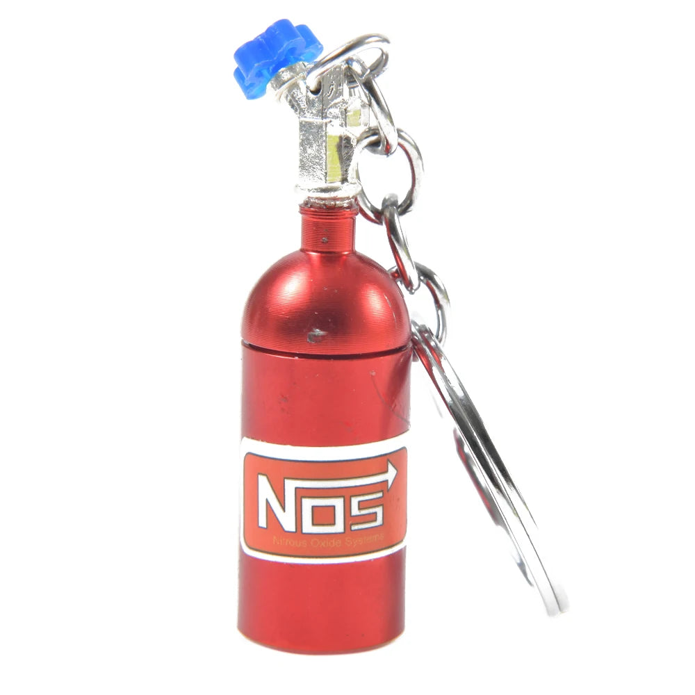 Nitrous Oxide Bottle Key Chain Keychain Keyring Stash Pill Box Chain Auto Car Interior Key Chains Modify Car Key Rings