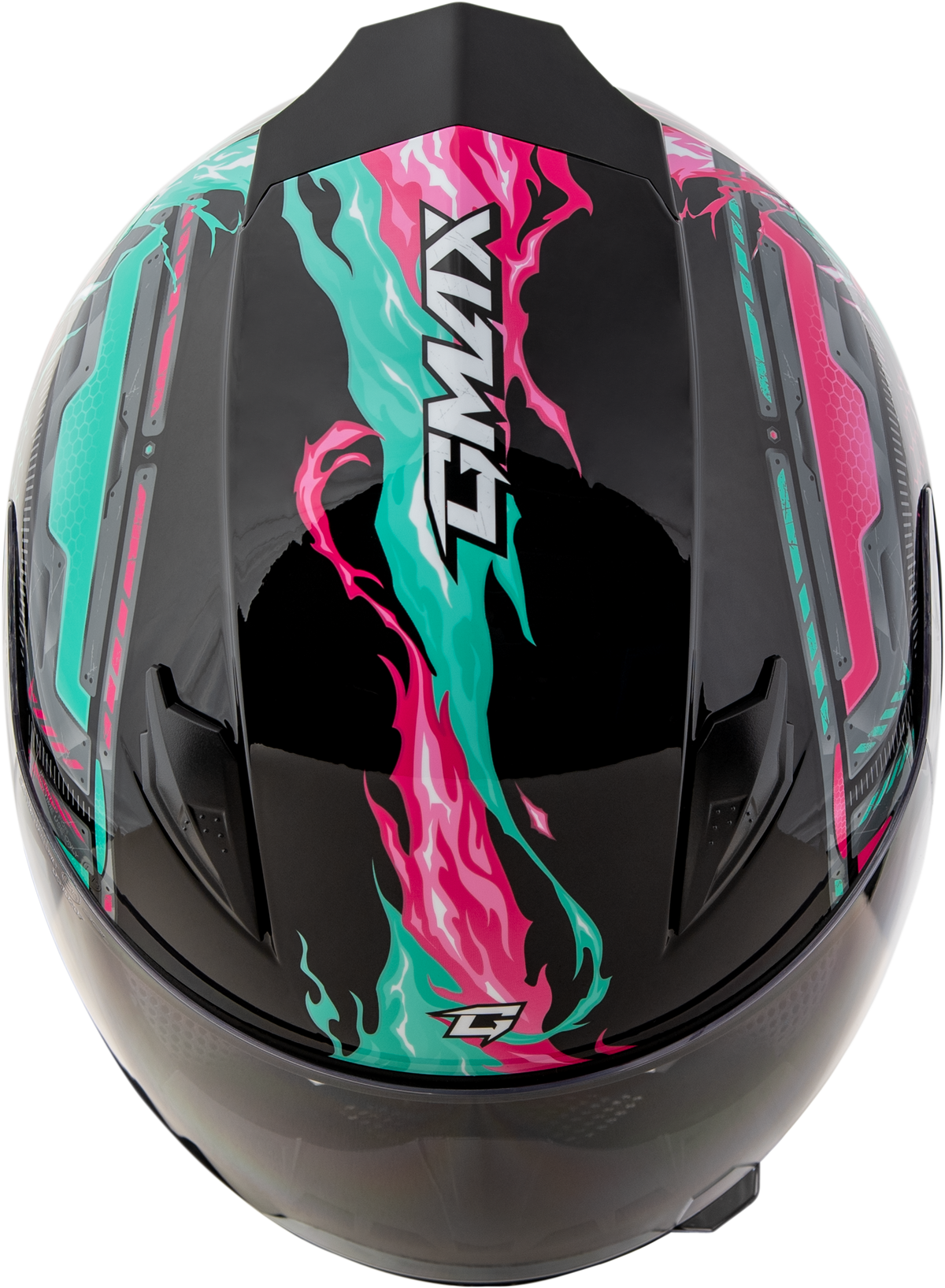 Youth Gm 49y Charge Helmet Black/Pink/Aqua Ys