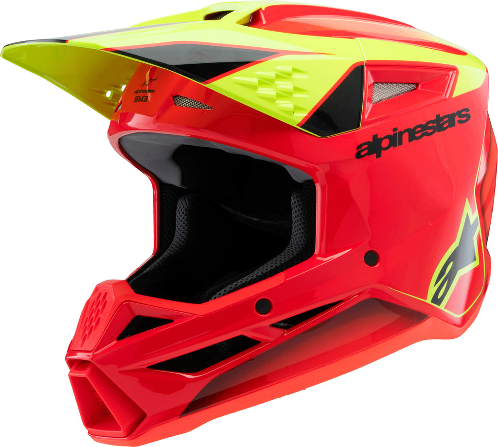Sm3 Youth Fray Helmet Rd/Ylw Fluo/Blk Ym