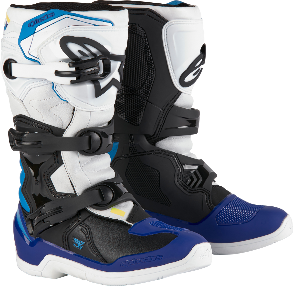 Tech 3s Youth Boots Wht/Blk/Enamel Blue Sz 8