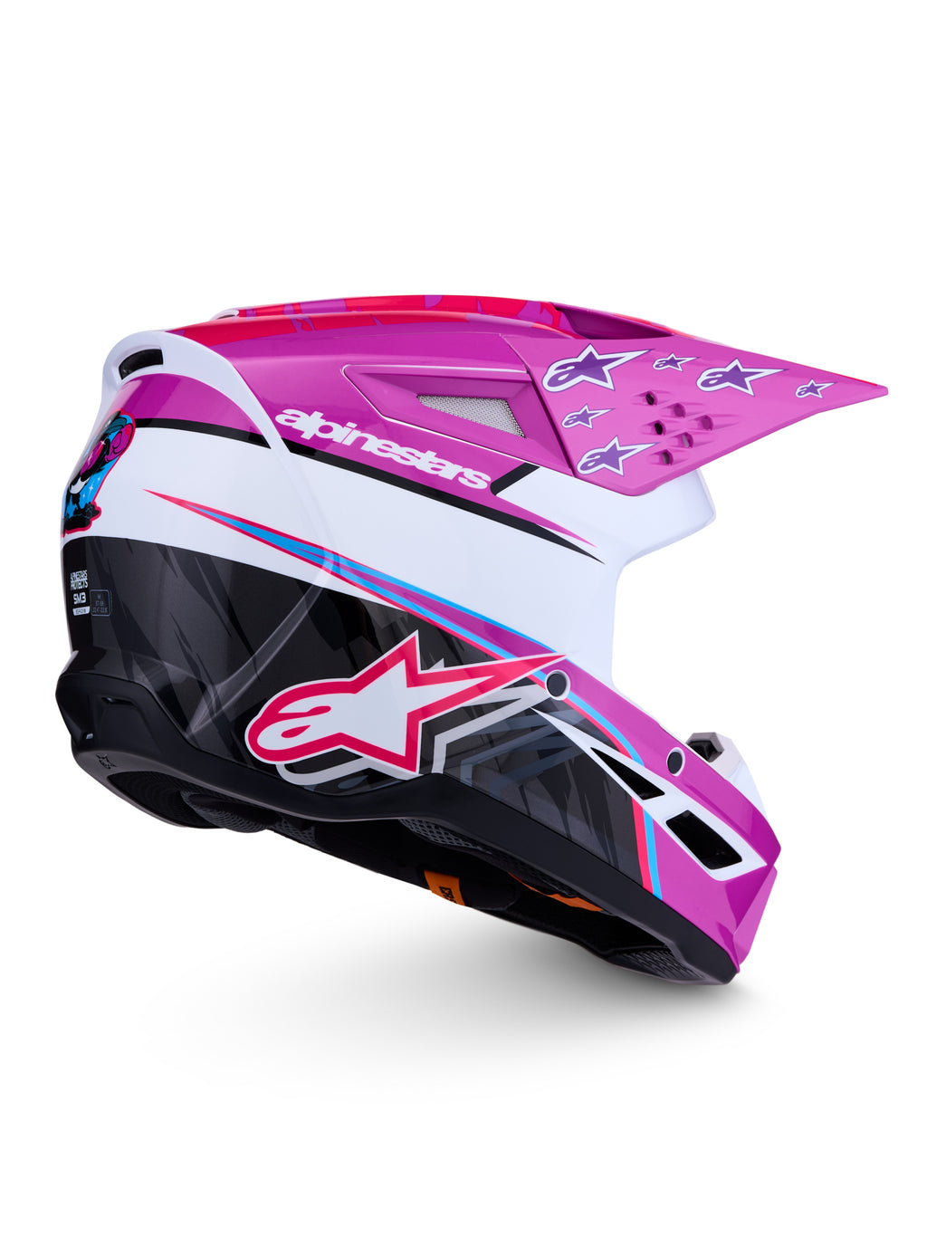 S M3 Falcon Helmet Ece06/Dot Prpl/Wht/Blk/Pink Fl Gl Xs