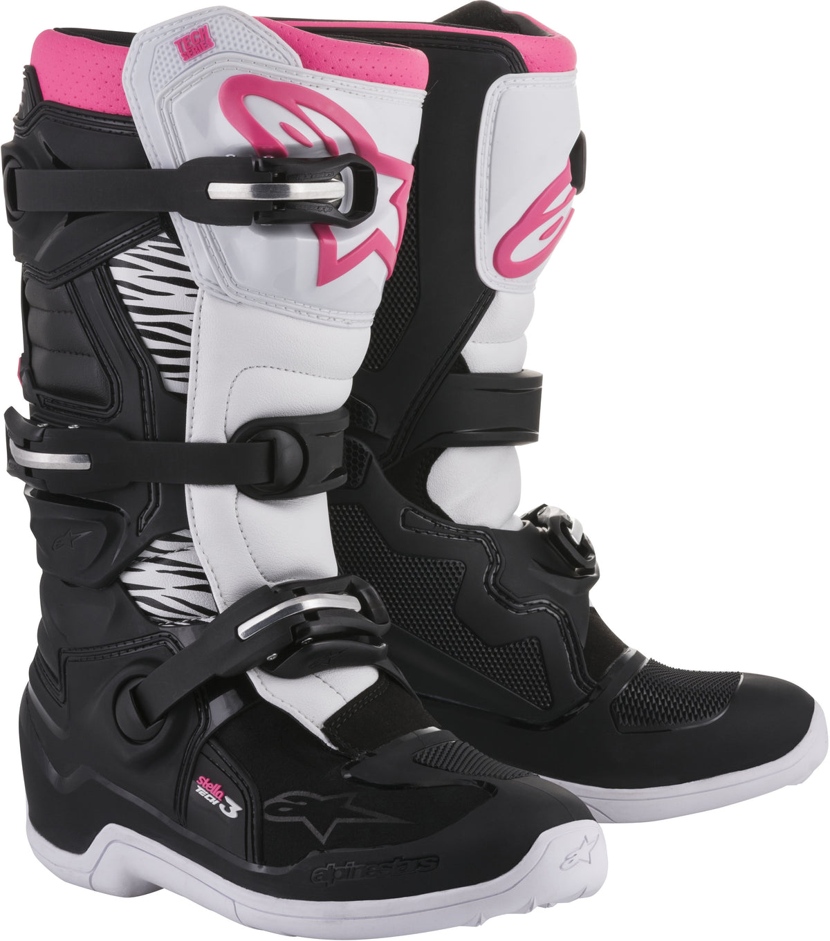 Tech 3 Stella Boots Black/White/Pink Sz 08