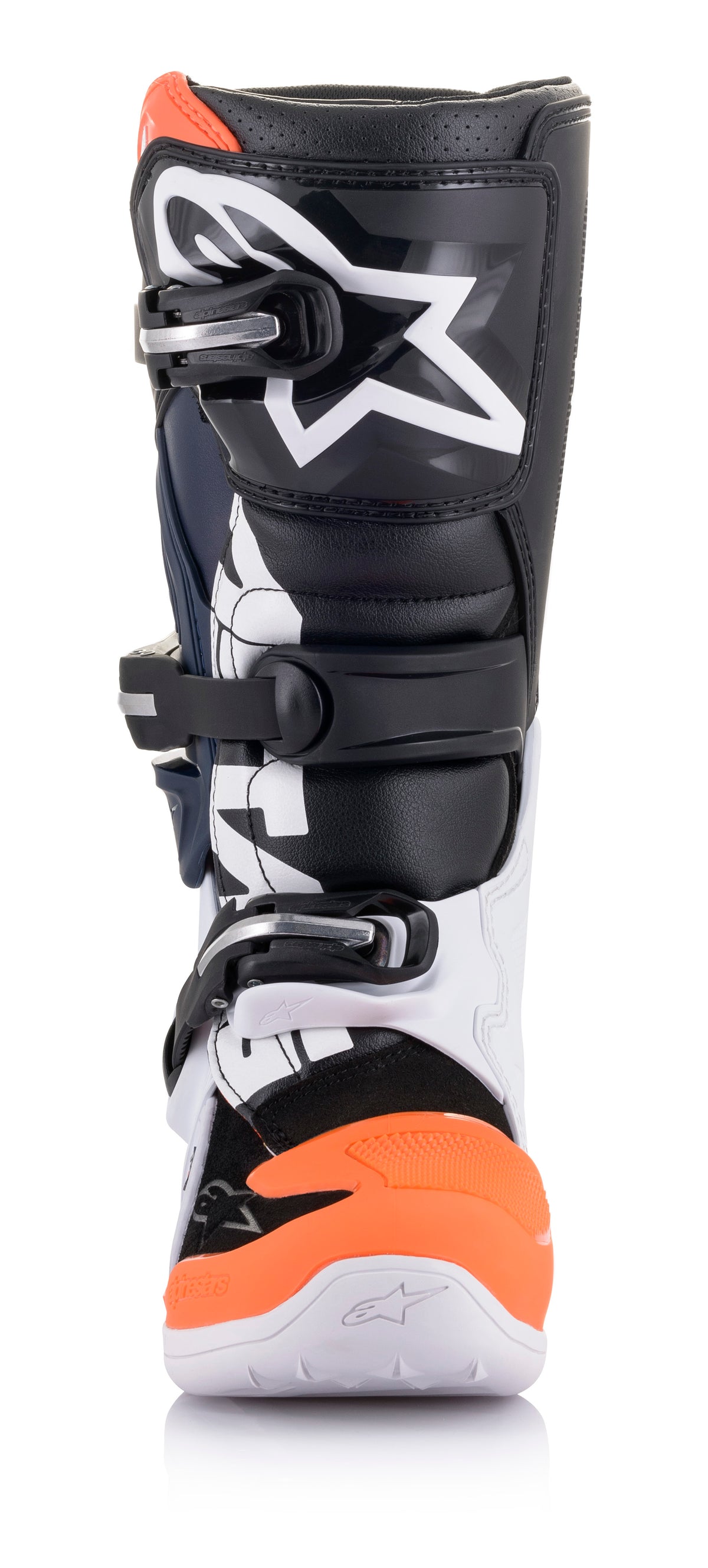Tech 7s Boots Black/White/ Orange Fluo Sz 08