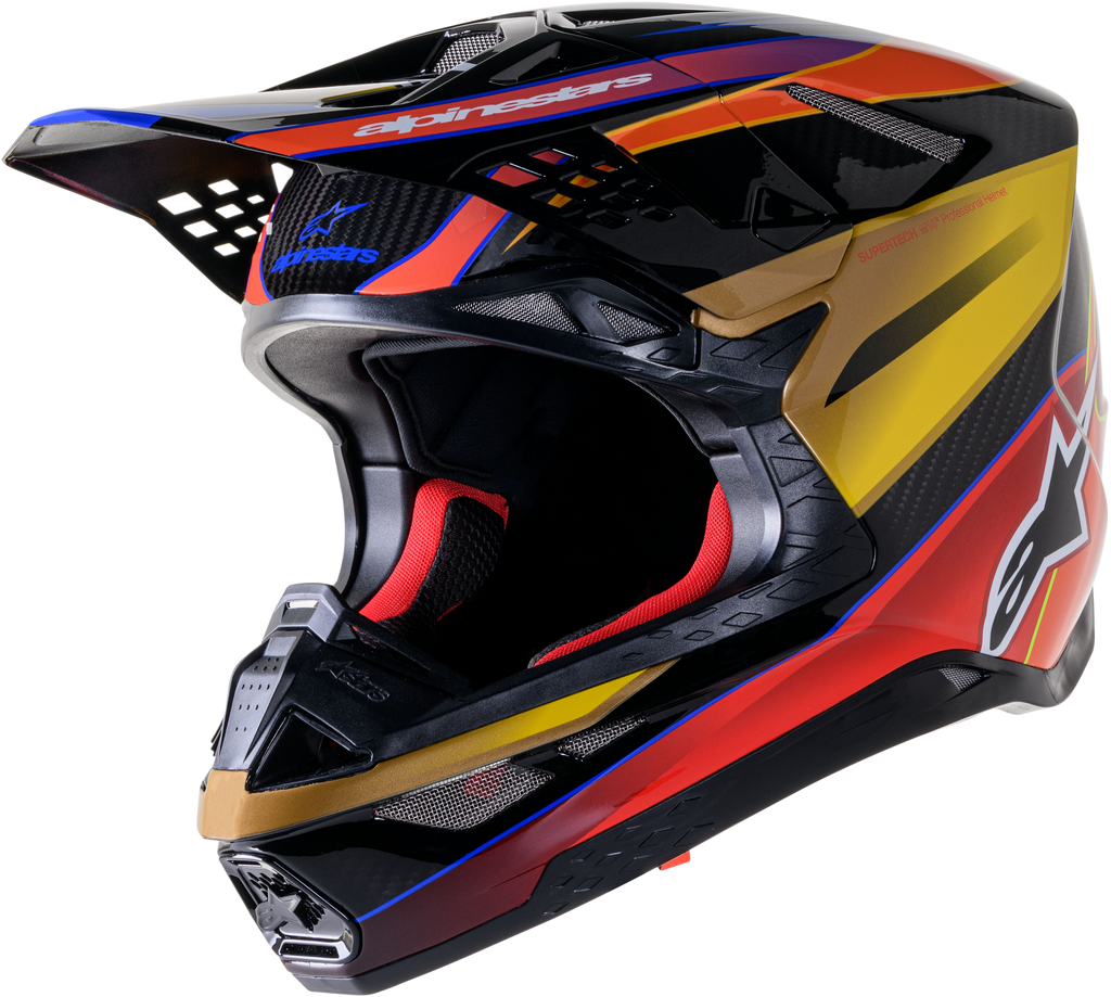 Supertech S M10 Era Helmet Gold Ylw/Rio Red Glossy Md
