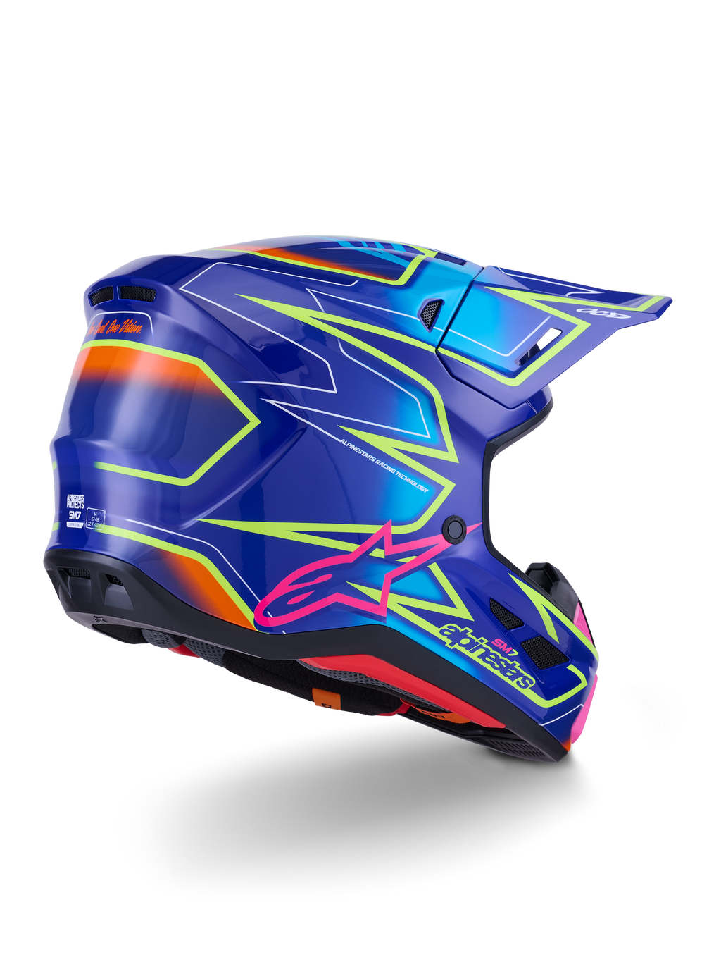 Sm7 Cast Helmet Blue/Pnk/Ylw Fluo Glossy Md