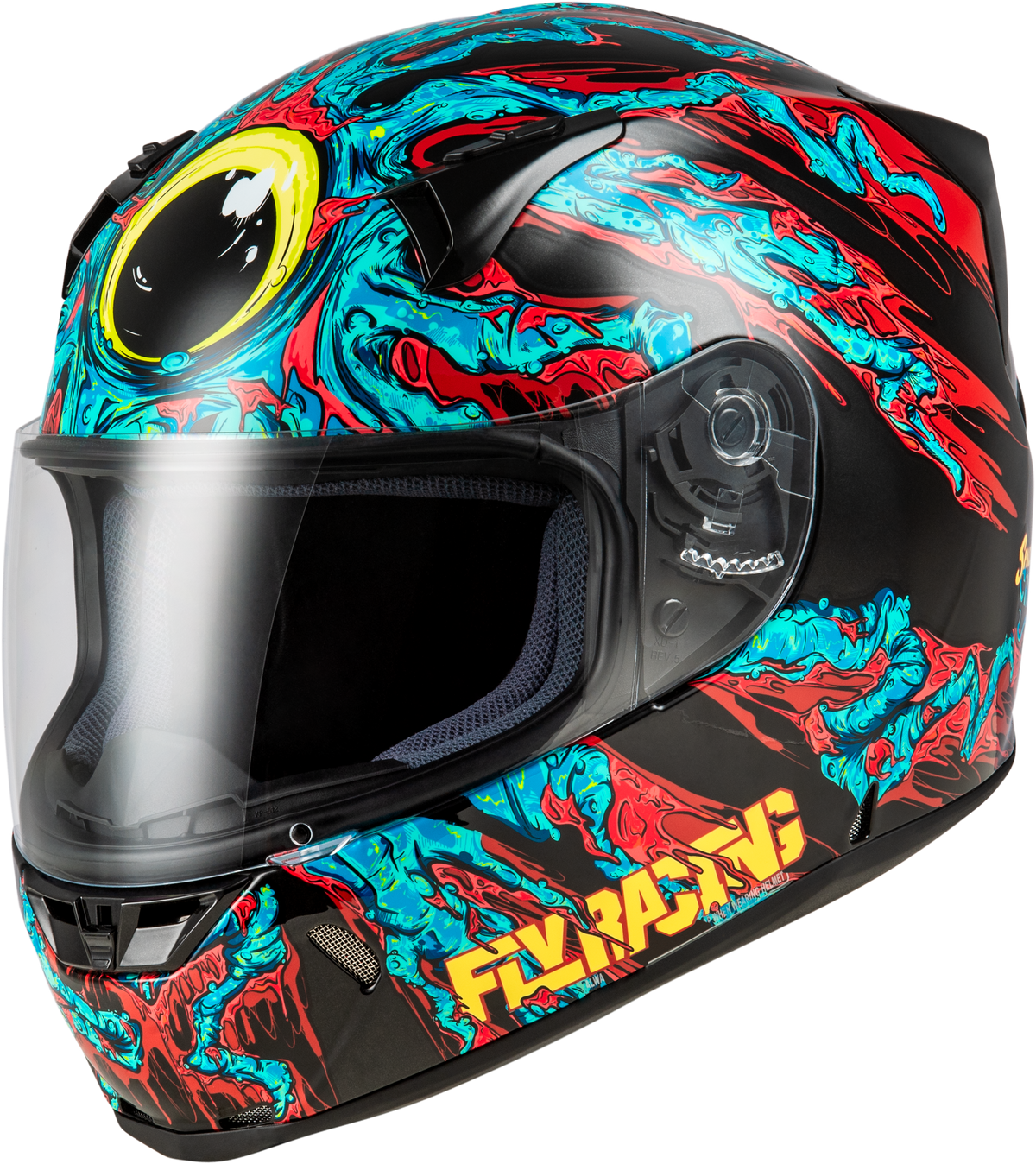 Fly Racing Revolt Space Creep Helmet Light Blue/Black/Red