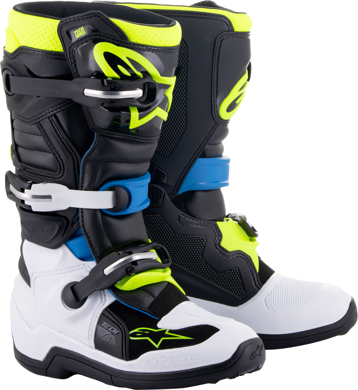 Tech 7s Boots Blk/Enamel Blu/Fluo Yel Sz 2