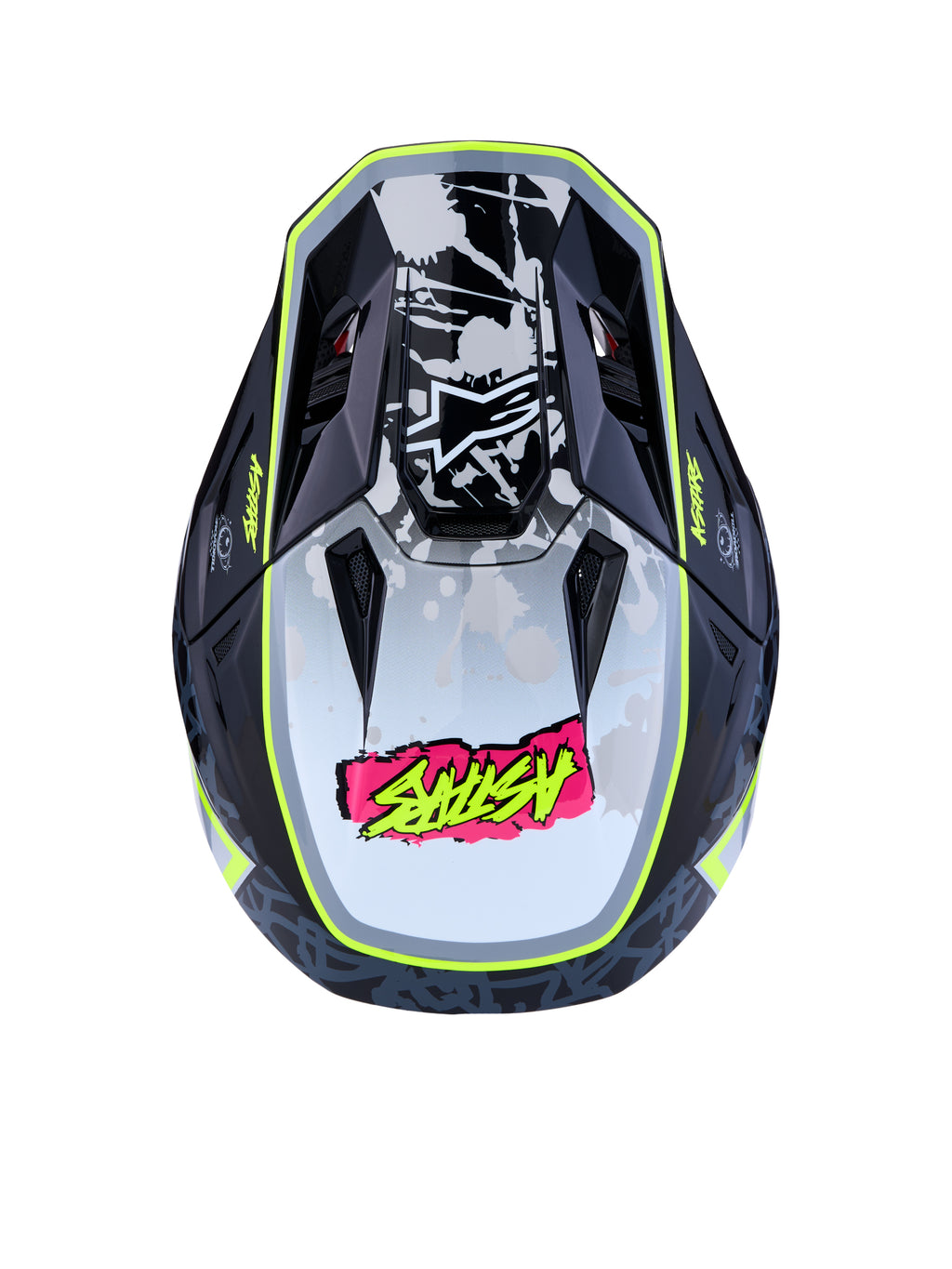 S M7 Blaster Helmet Ece06/Dot Blk/Gry/Wh/Yllw Fluo Glsy Xs