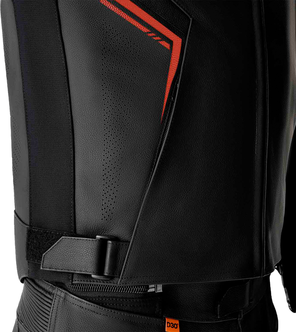 S1 D3o Leather Jacket Blk/Gry/Red Lg