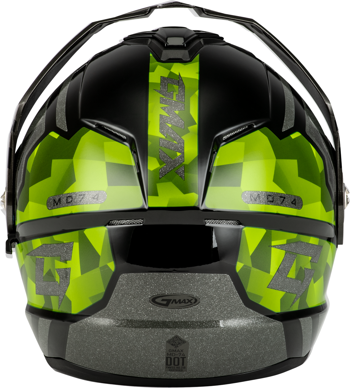 Md 74 Striker Modular Helmet W Gld Shld Blk/Slvr/Grn Mtlc 2x