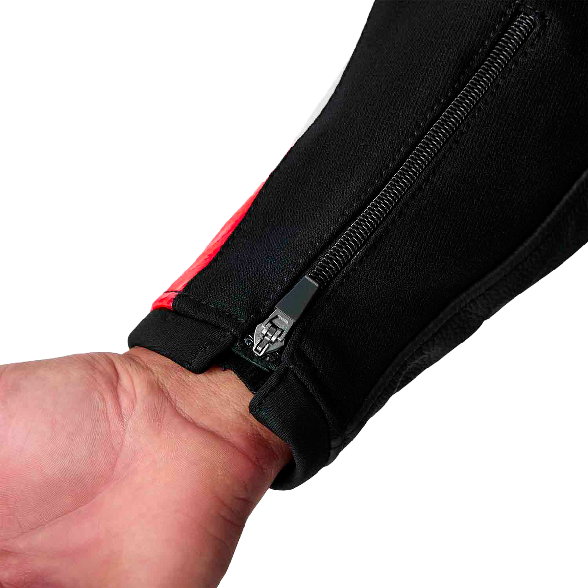 Tractech Evo D3o Jacket Blk/Flo Red Leather Sm