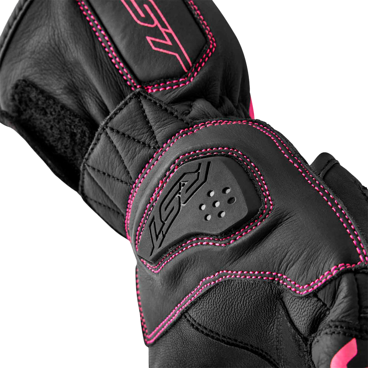 Womens S1 Glove Black/Pink Leather Xl