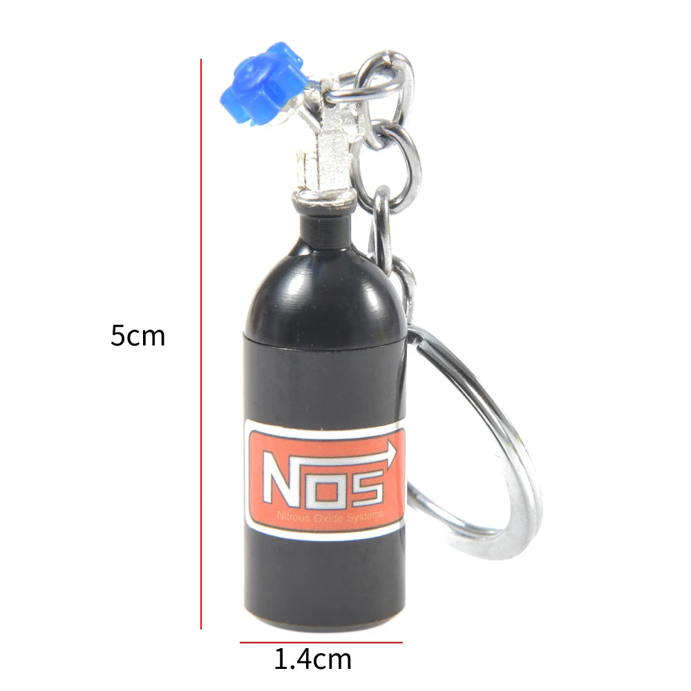 Nitrous Oxide Bottle Key Chain Keychain Keyring Stash Pill Box Chain Auto Car Interior Key Chains Modify Car Key Rings