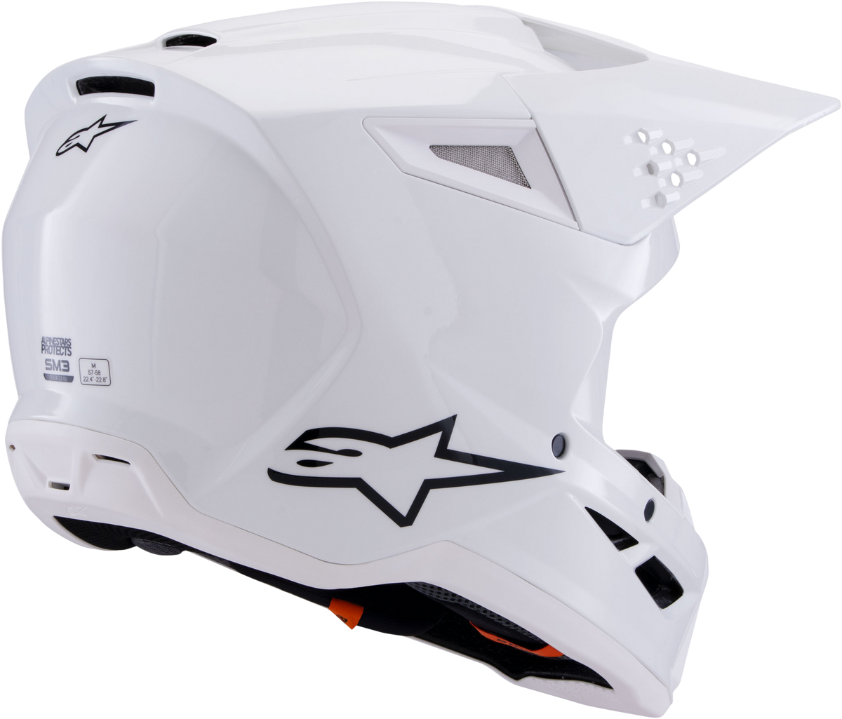 Sm3 Solid Helmet White Glossy Xl