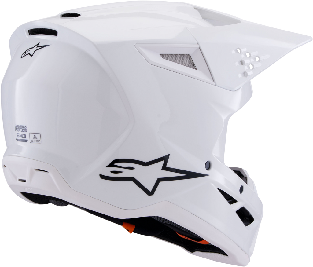 Sm3 Solid Helmet White Glossy Lg