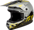 Youth Kinetic Drip Helmet Grey/Black/Yellow Ys