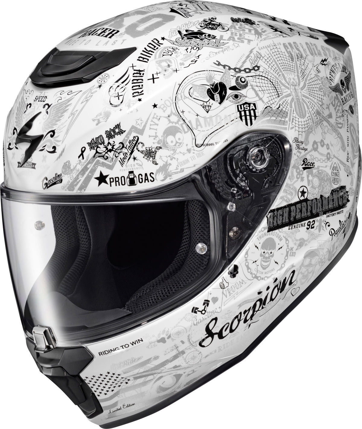 Scorpion EXO EXO-R330 Full Face Helmet Shake 2 White