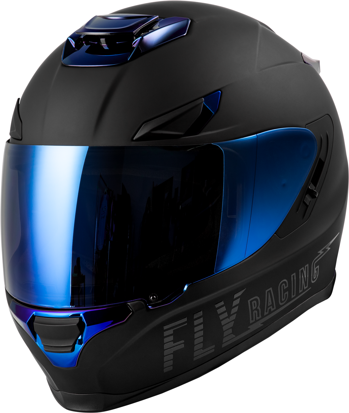 Fly Racing Sentinel Recon Helmet Matte Black/Blue Chrome