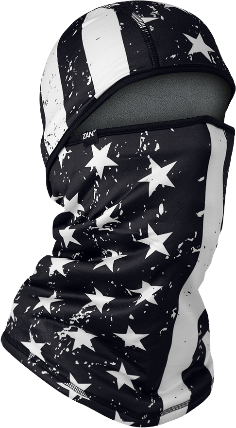 Sportflex Cnvtbl Balacava Fleece Black & White Flag