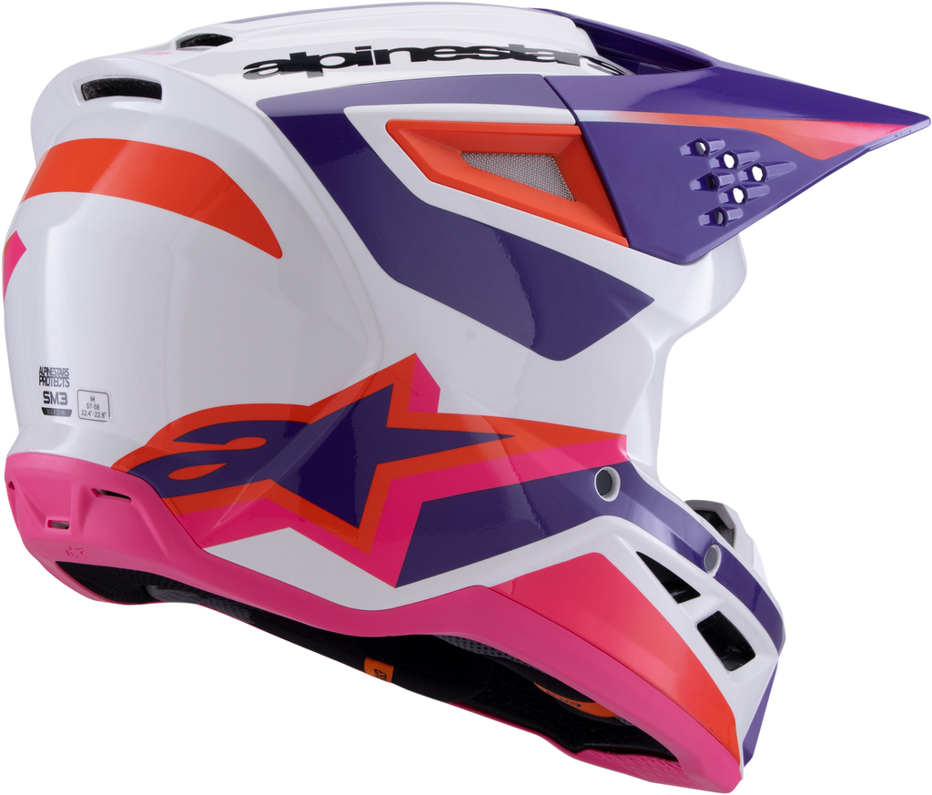 Sm3 Heat Helmet White/Purple/Pink Glossy Sm