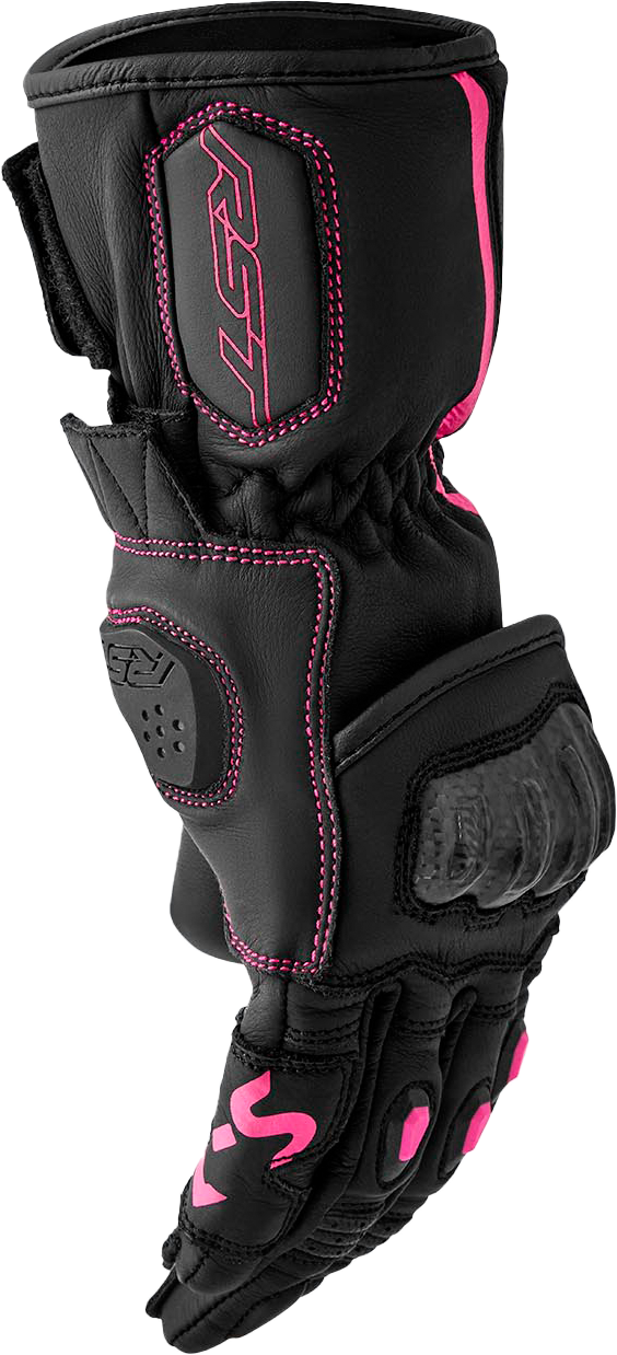 Womens S1 Glove Black/Pink Leather Xl