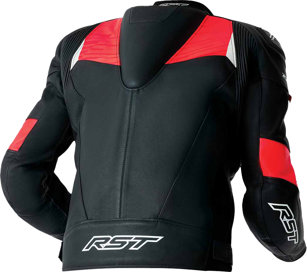 Tractech Evo D3o Jacket Blk/Flo Red Leather 3x