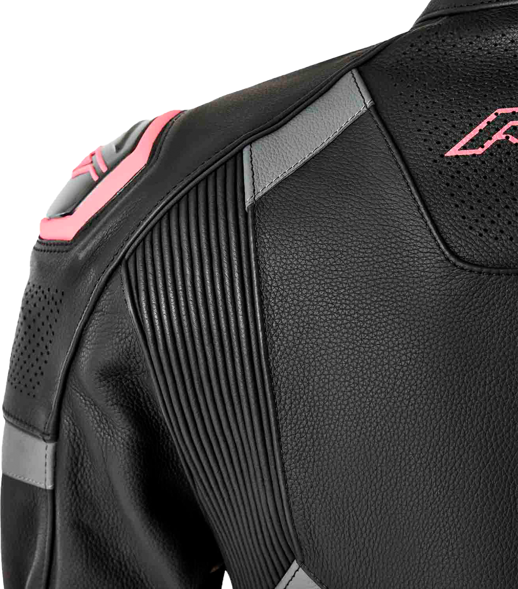 Womens S1 D3o Leather Jacket Blk/Flo Pink Xl