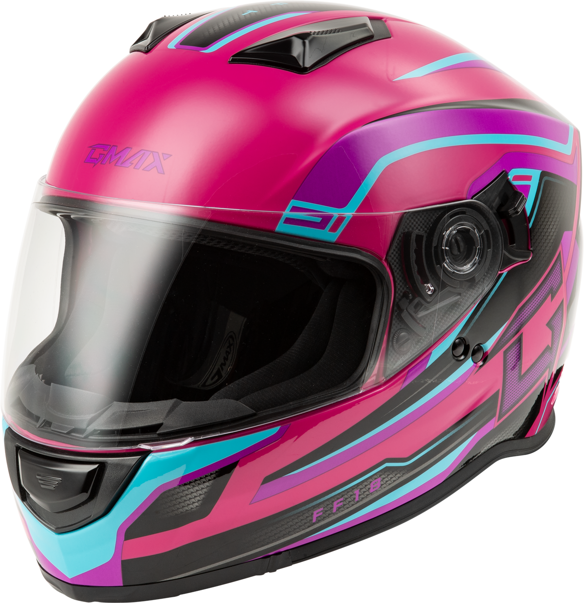 GMAX FF-18 Drift Helmet Pink/Blue/Black