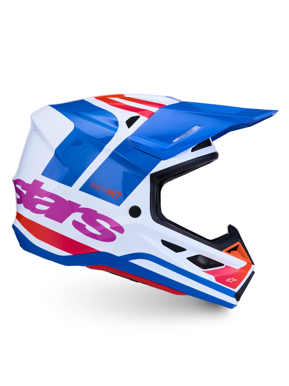 S M7 Core Helmet Ece06/Dot Wht/Blue/Org/Pink Glossy Xl