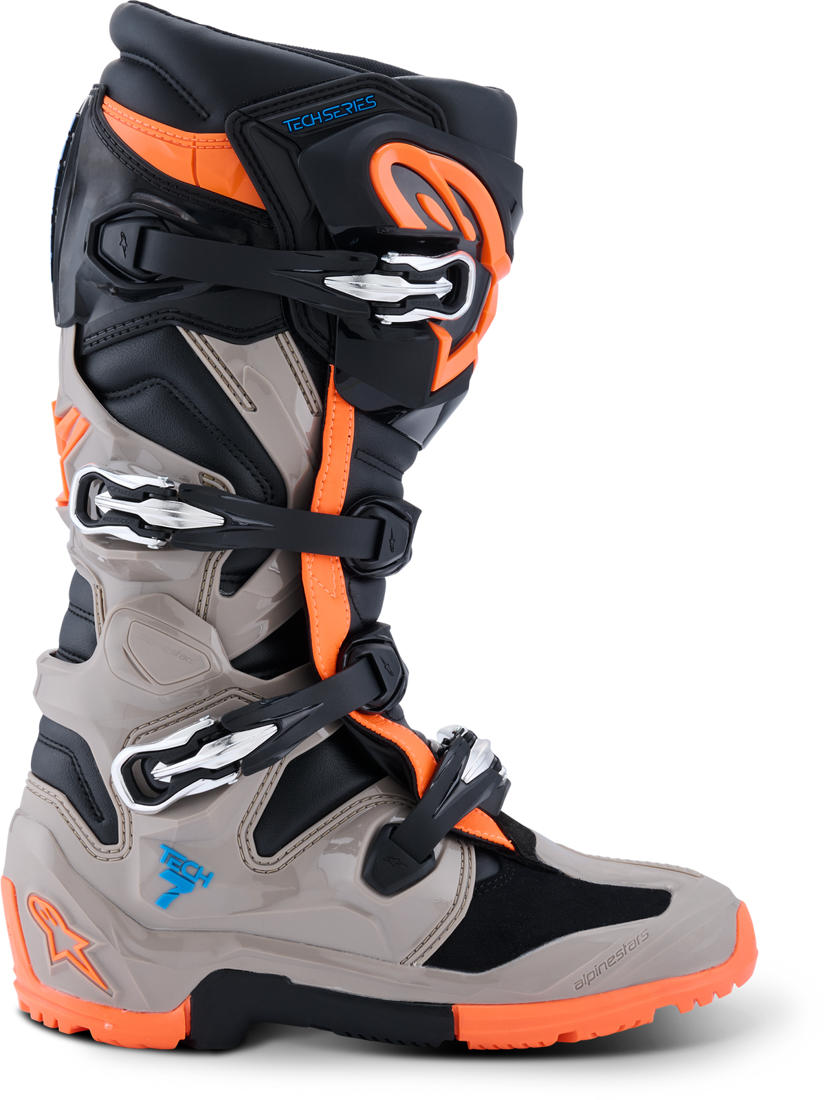 Tech 7 Enduro Blk/Warm Gry/Orange Fluo 13