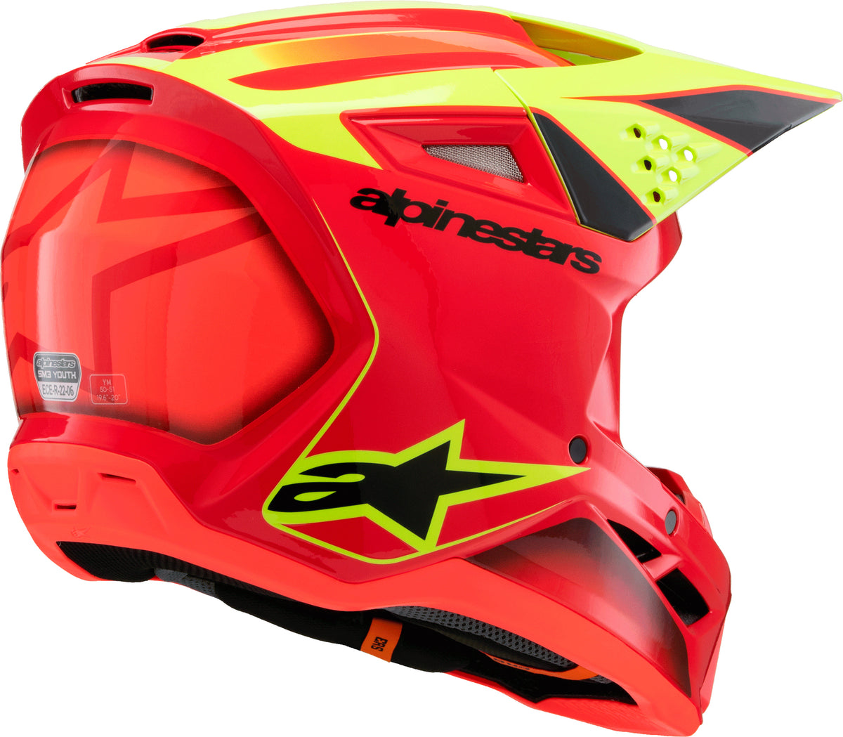 Sm3 Youth Fray Helmet Rd/Ylw Fluo/Blk Ym