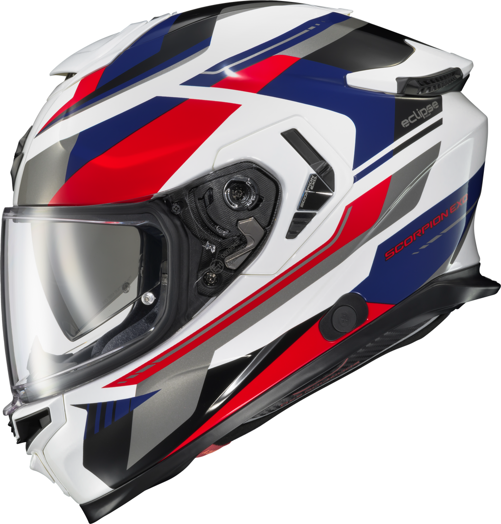 Exo Eclipse Full Face Helmet Lunar White/Red/Blue Xl